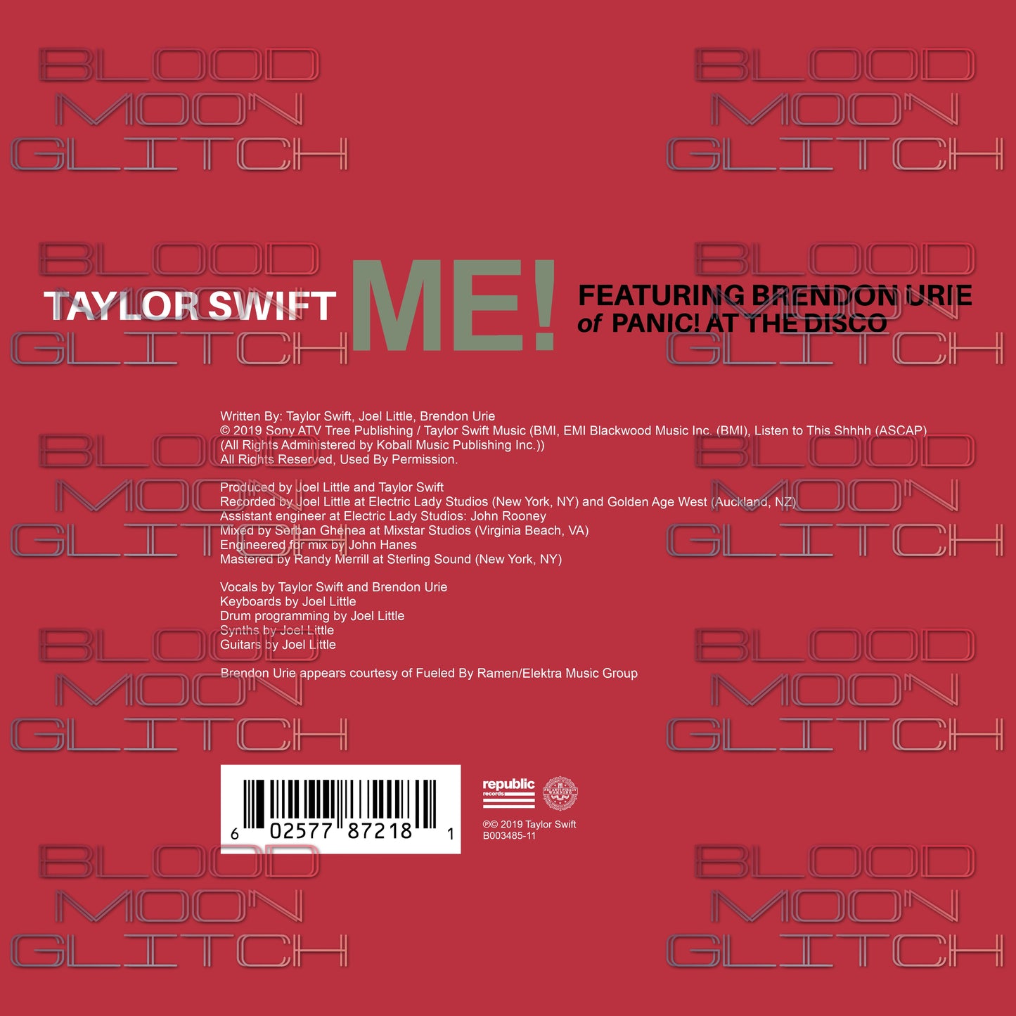 Taylor Swift - ME! (Cover #4) - 7” Vinyl Jacket