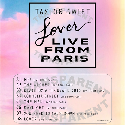 Lover Live From Paris Vinyl Hype/Tracklist Sticker